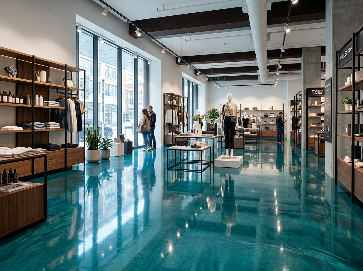 Commercial epoxy floor with custom markings